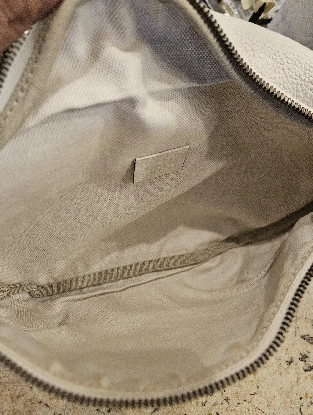 Gucci Beige Leather Belt Bag with 'Common Sense' Graphic